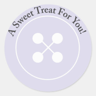 Custom    Purple Button Baby Shower Favour Sticker