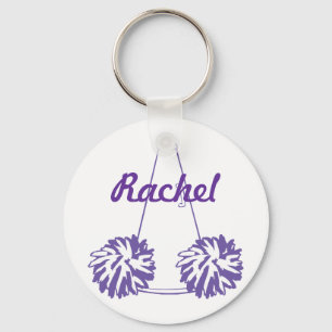 Custom Purple Cheerleading Key Chain
