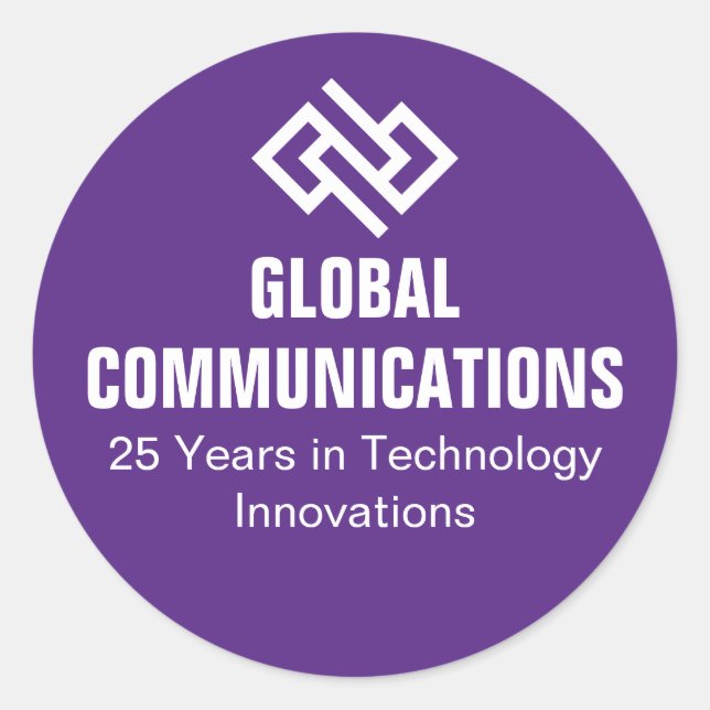 Custom Purple Computer Business Marketing Classic Round Sticker (Front)