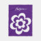 Custom Purple Fleece Blankets With White Flower