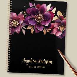 Custom Purple Floral  Planner