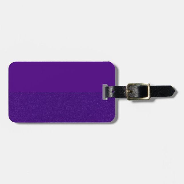 Custom Purple Glitter‑Bottom Luggage Tag (Front Horizontal)