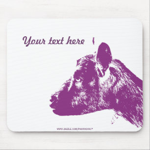 Custom Purple Goat Lover Pop Art Design Mouse Pad