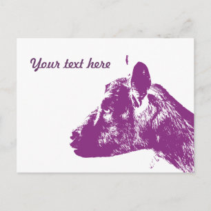 Custom Purple Goat Lover Pop Art Design Postcard