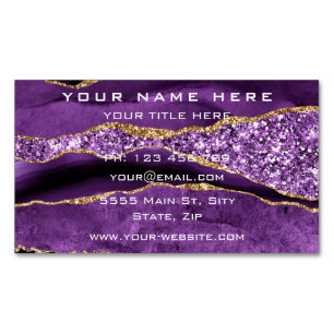Custom Purple Gold Magnetic Business Card Template