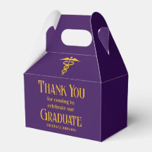 Custom Purple Gold Medical School Graduation Party