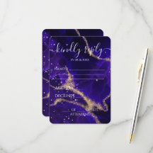 Custom Purple Gold Vein Alcohol Ink Wedding
