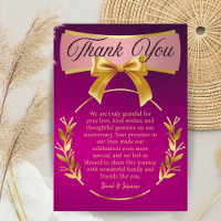 Custom Purple & Gold Wedding Anniversary Party Bow