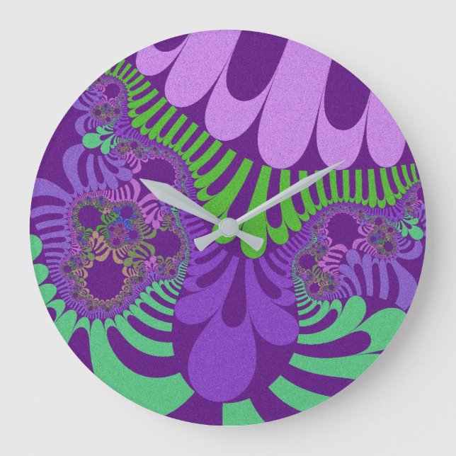Custom Purple Green Mod Wall Clock (Front)