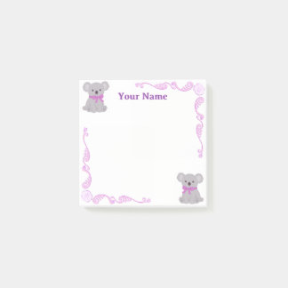 Custom Purple Koala Filigree Post-it Notes