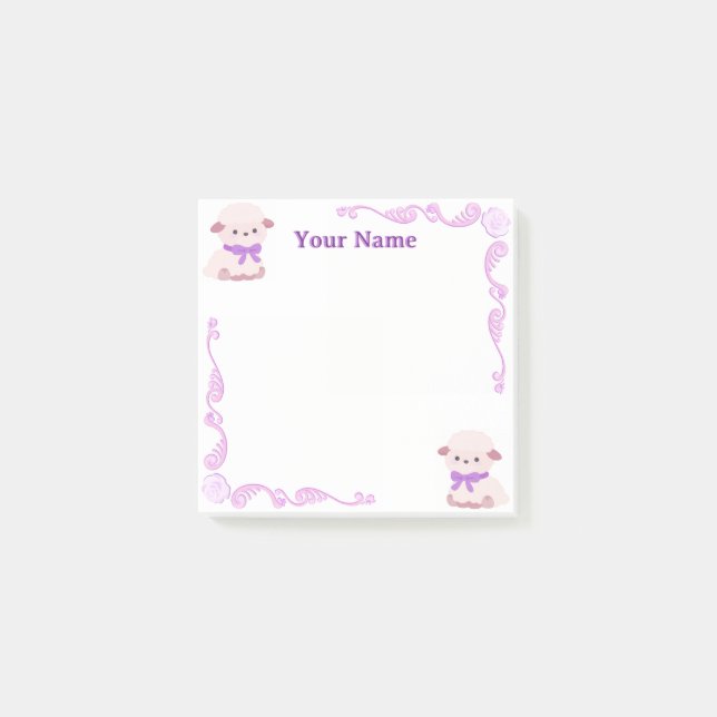Custom Purple Lamb Filigree Post-it Notes (Front)