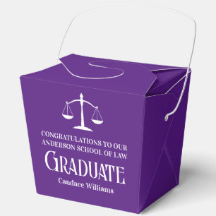 Custom Purple Law School Graduation Party Fortune Favour Box