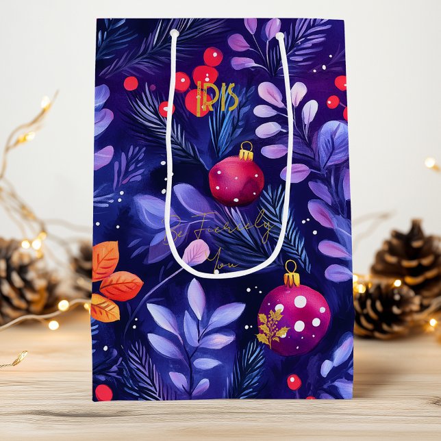 Custom Purple Leaves and Ornaments Gift Bag (Creator Uploaded)