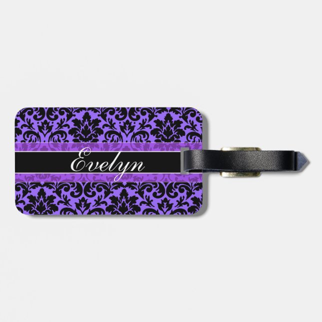 Custom Purple Luggage Tag (Back Horizontal)