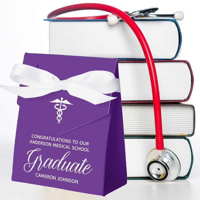Custom Purple Medical School Graduation Party Favour Box (Creator Uploaded)
