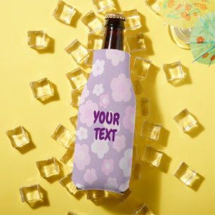 CUSTOM Purple Pink Daisies Cute Colorful Floral Bottle Cooler