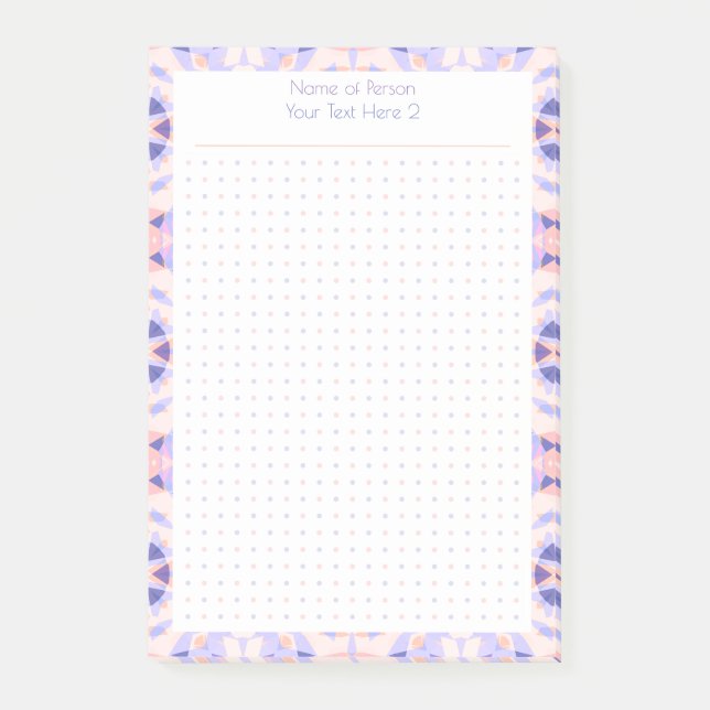Custom Purple Pink Dot Grid Student Gift Planner Post-it Notes (Front)