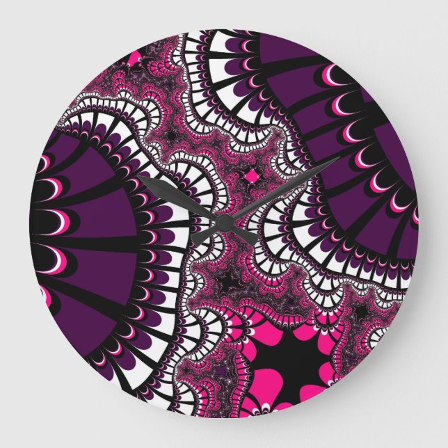 Custom Purple Pink Remix Large Wall Clock (Front)