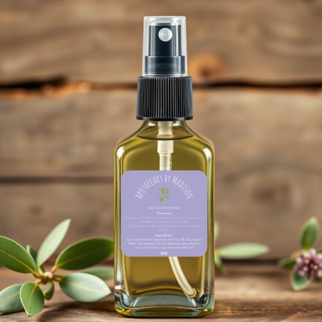 Custom Purple Sage Smudge Spray Bottle Labels (Creator Uploaded)