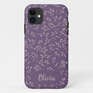 Custom Purple Tulip Leaf Feather Two Colour Patter Case-Mate iPhone Case
