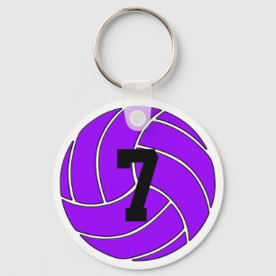 Custom Purple Volleyball Keychain (Key Ring)
