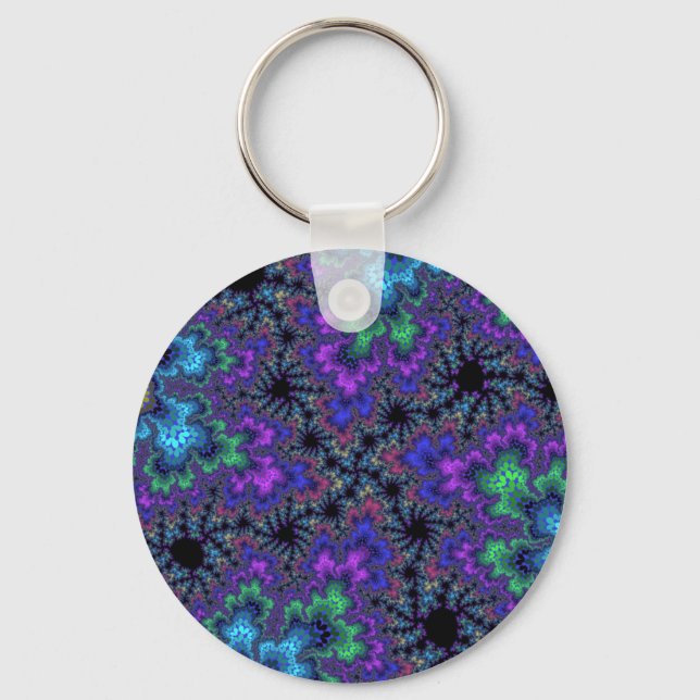 Custom Purple Watercolor Speckle Keychain (Front)