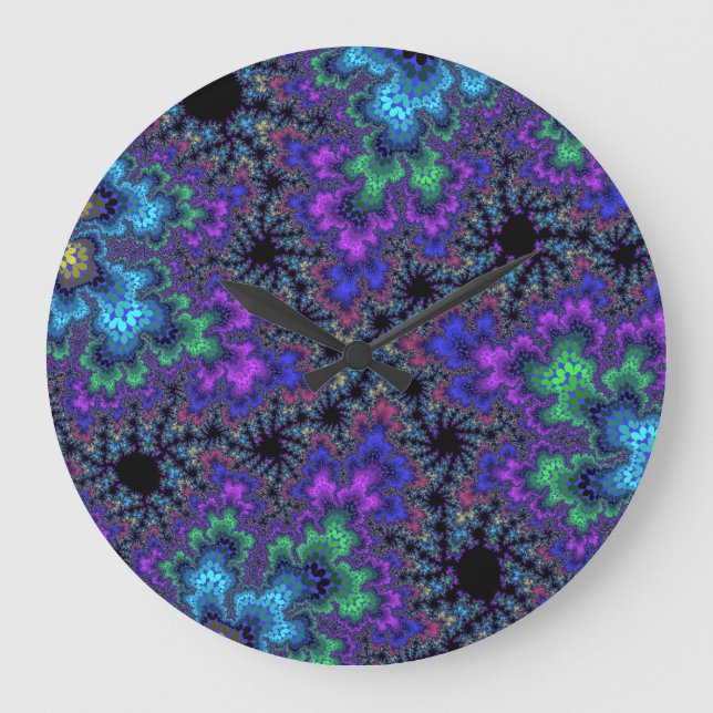 Custom Purple Watercolor Speckle Large Wall Clock (Front)