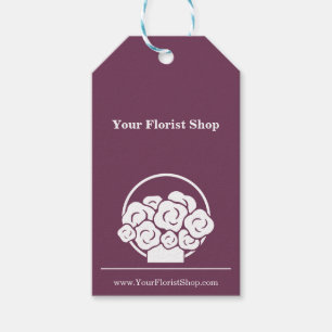 🌷Custom Purple & White Florist Flower Care Tag