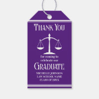 Custom Purple White Law School Graduation Party