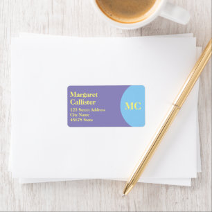Custom Purple, Yellow & Blue Address Label
