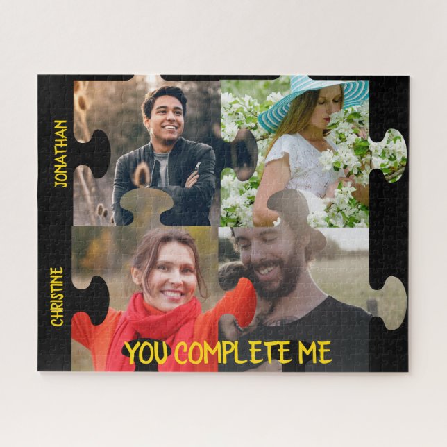 Custom puzzle piece photo You complete me couple (Horizontal)