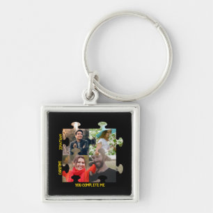 Custom puzzle piece photo You complete me couple Key Ring