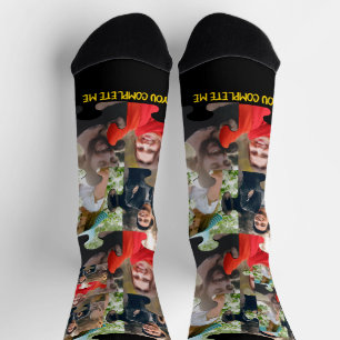 Custom puzzle piece You complete me couple photo  Socks