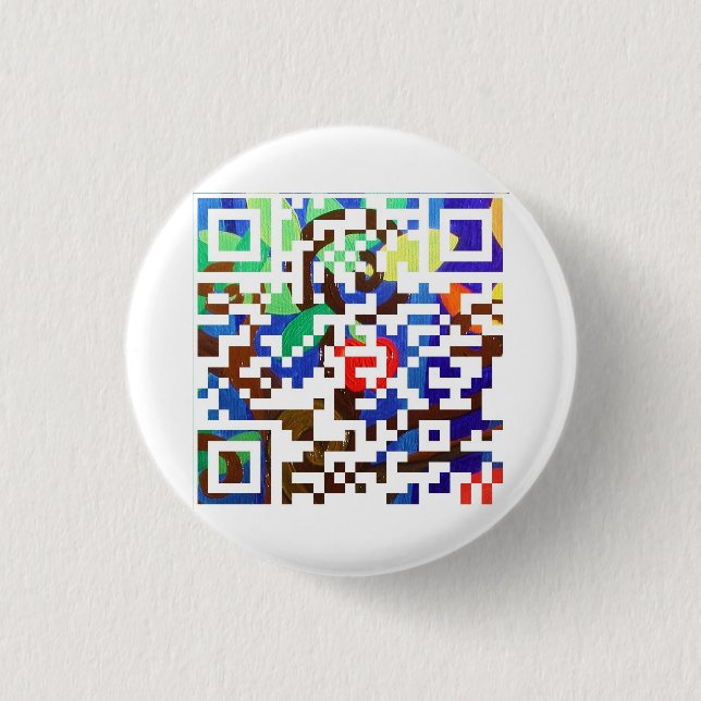 custom Q R code 3 Cm Round Badge (Front)