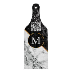 Custom QR Code and Letter Cutting Board Marble
