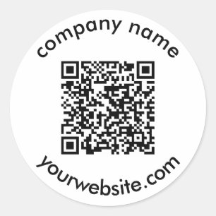 custom QR code and text add your elegant modern Classic Round Sticker