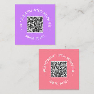 Custom QR Code and Text Business Card Choose Colou