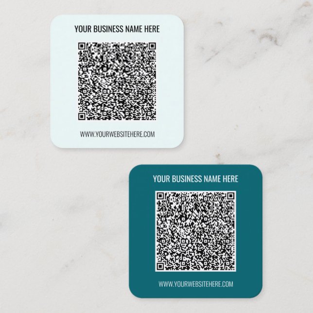 Custom QR Code and Text Business Card Template (Front/Back)