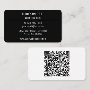 Custom QR Code and Text Business Card Your Colours