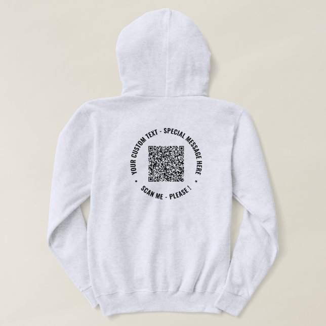Custom QR Code and Text Business Hoodie Template (Design Back)