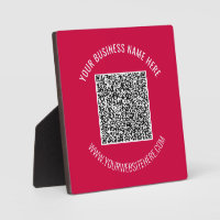 Custom QR Code and Text Business Plaque Your Colou
