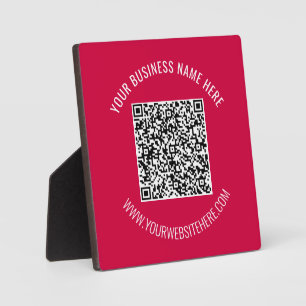 Custom QR Code and Text Business Plaque Your Colou