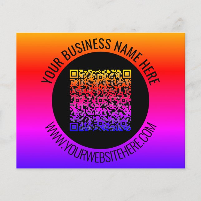 Custom QR Code and Text Business Promotional Flyer (Front)