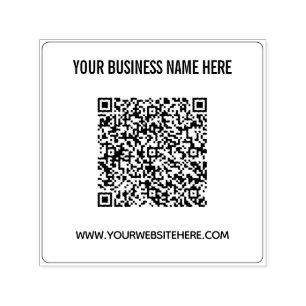 Custom QR Code and Text Business Stamp Template
