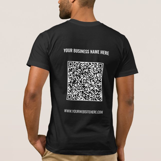 Custom QR Code and Text Business T-Shirt Template (Back)