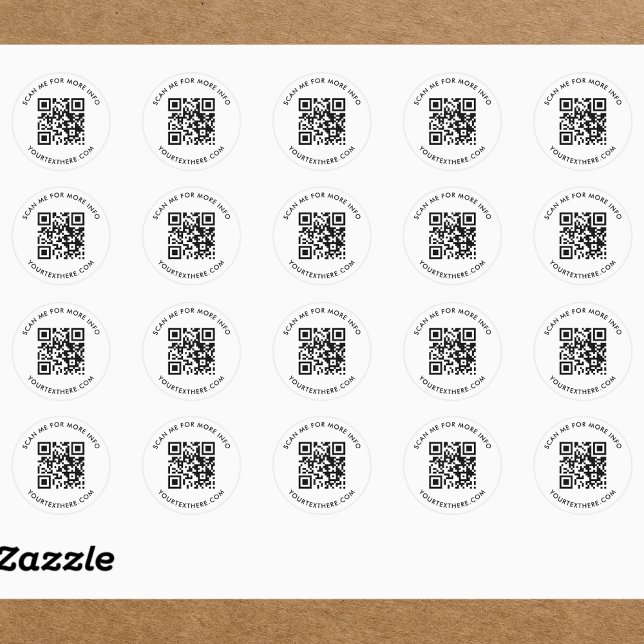 custom QR Code and Text Classic Round Sticker (Creator Uploaded)