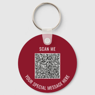 Custom QR Code and Text Keychain Choose Colour