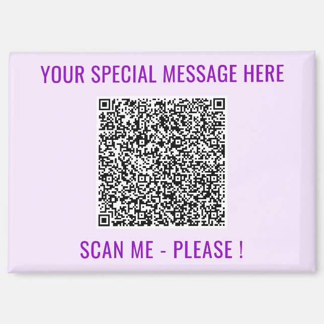 Custom QR Code and Text Magnet Personalised Gift (Front)