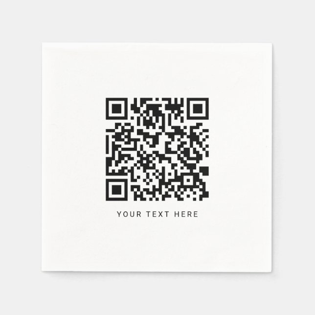 Custom Qr Code and Text Napkin (Front)