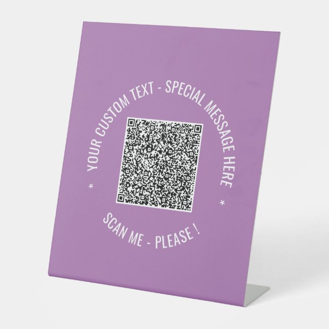 Custom QR Code and Text Pedestal Sign Choose Colou (Front)